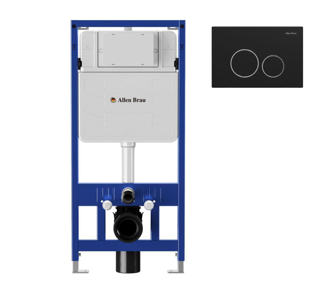 Система инсталляции для унитазов Allen Brau Pneumatic 9.11100.20 с кнопкой, черный