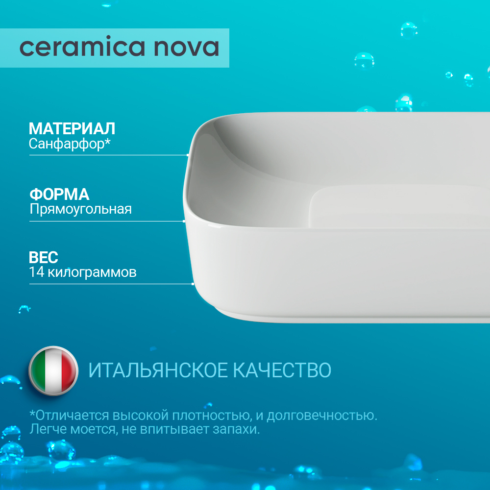 Раковина накладная Ceramica Nova Element CN5021 белая глянцевая