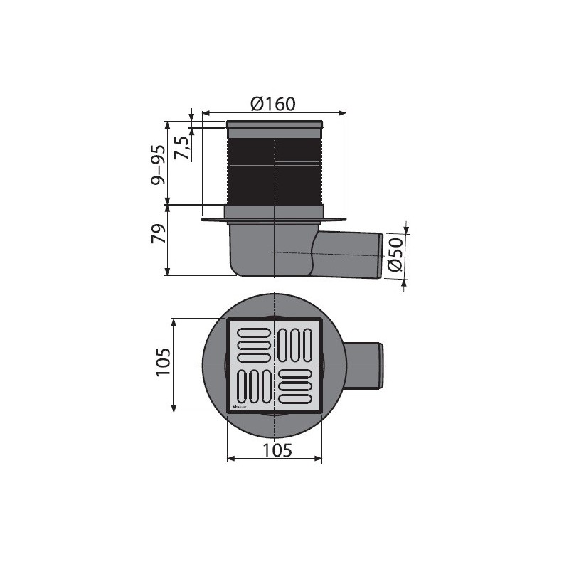 Душевой трап AlcaPlast APV31 хром