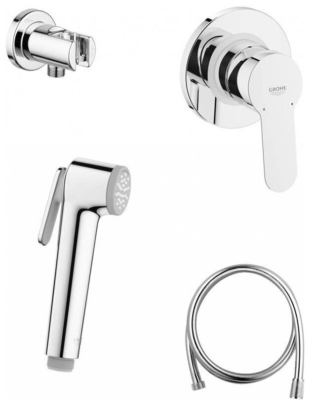 Гигиенический душ Grohe BauEdge 124898 со смесителем, хром