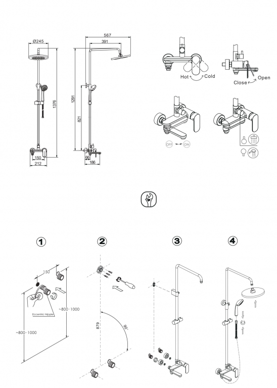 Скрытая часть Bravat Built-in D969CP-B-ENG