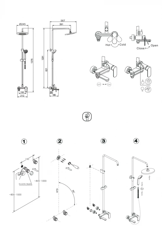 Скрытая часть Bravat Built-in D969CP-B-ENG