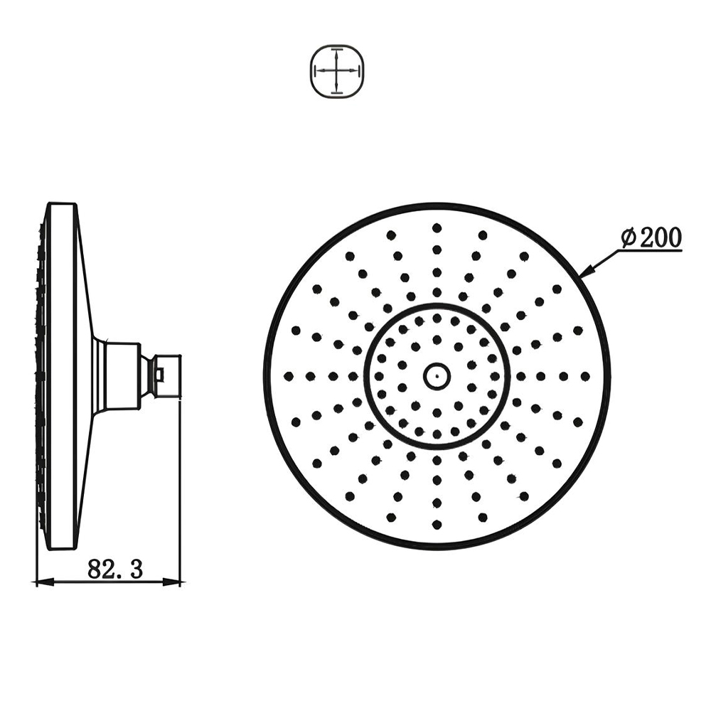 Верхний душ Bravat Built-in P70183CP-1-RUS хром