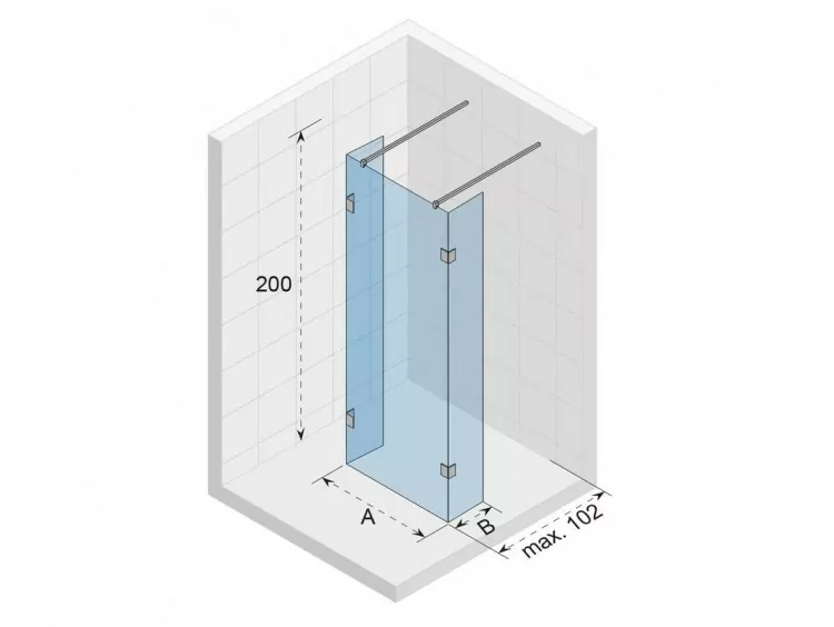 Душевая перегородка Riho SZ Scandic NXT X202 140см G001051120 профиль хром, стекло прозрачное