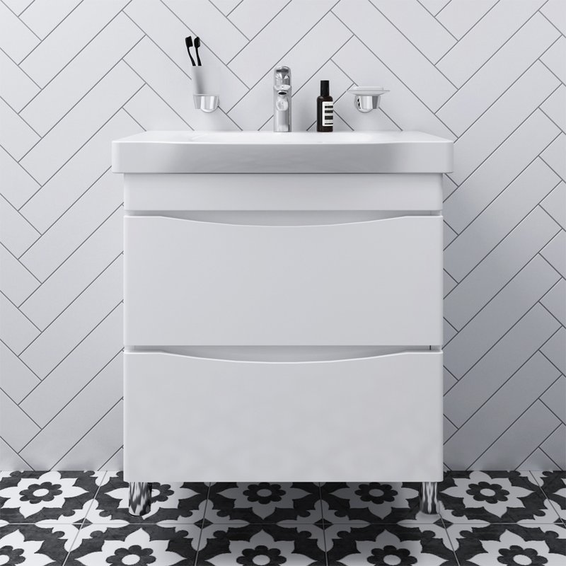 Тумба с раковиной AM.PM Like 65 напольная, белый глянец Тумба с раковиной AM.PM Like 65 напольная, белый глянец