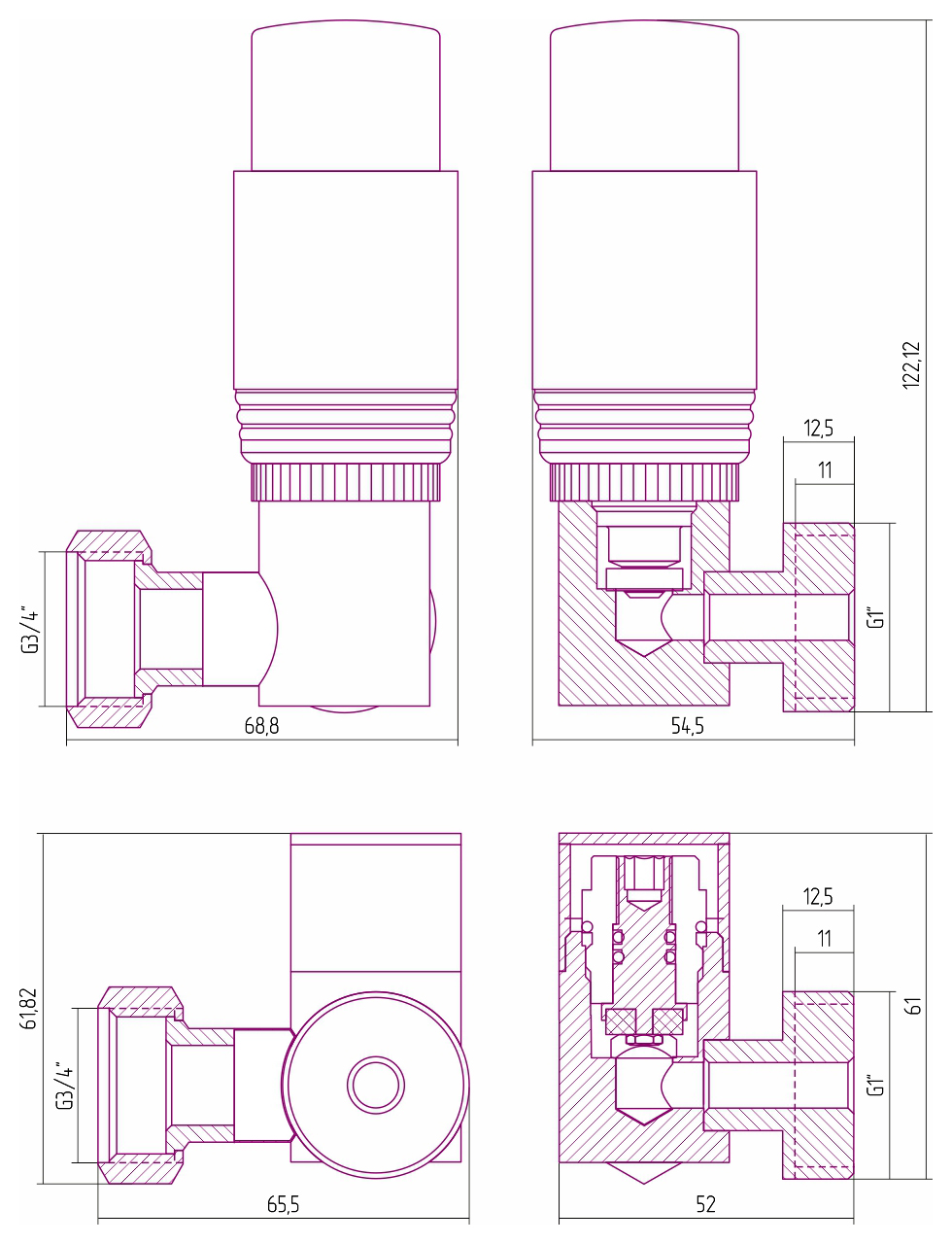 Автоматический терморегулятор Сунержа 3D 00-1313-0000 правый