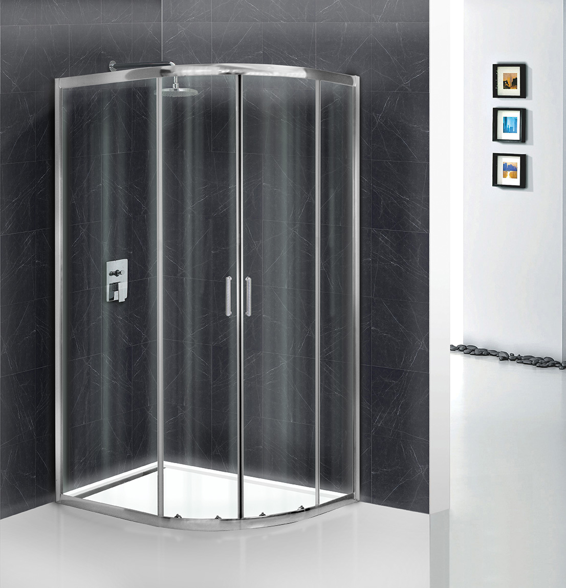 Душевой уголок BelBagno Uno 120x90см UNO-195-RH-2-120/90-C-Cr профиль хром, стекло прозрачное