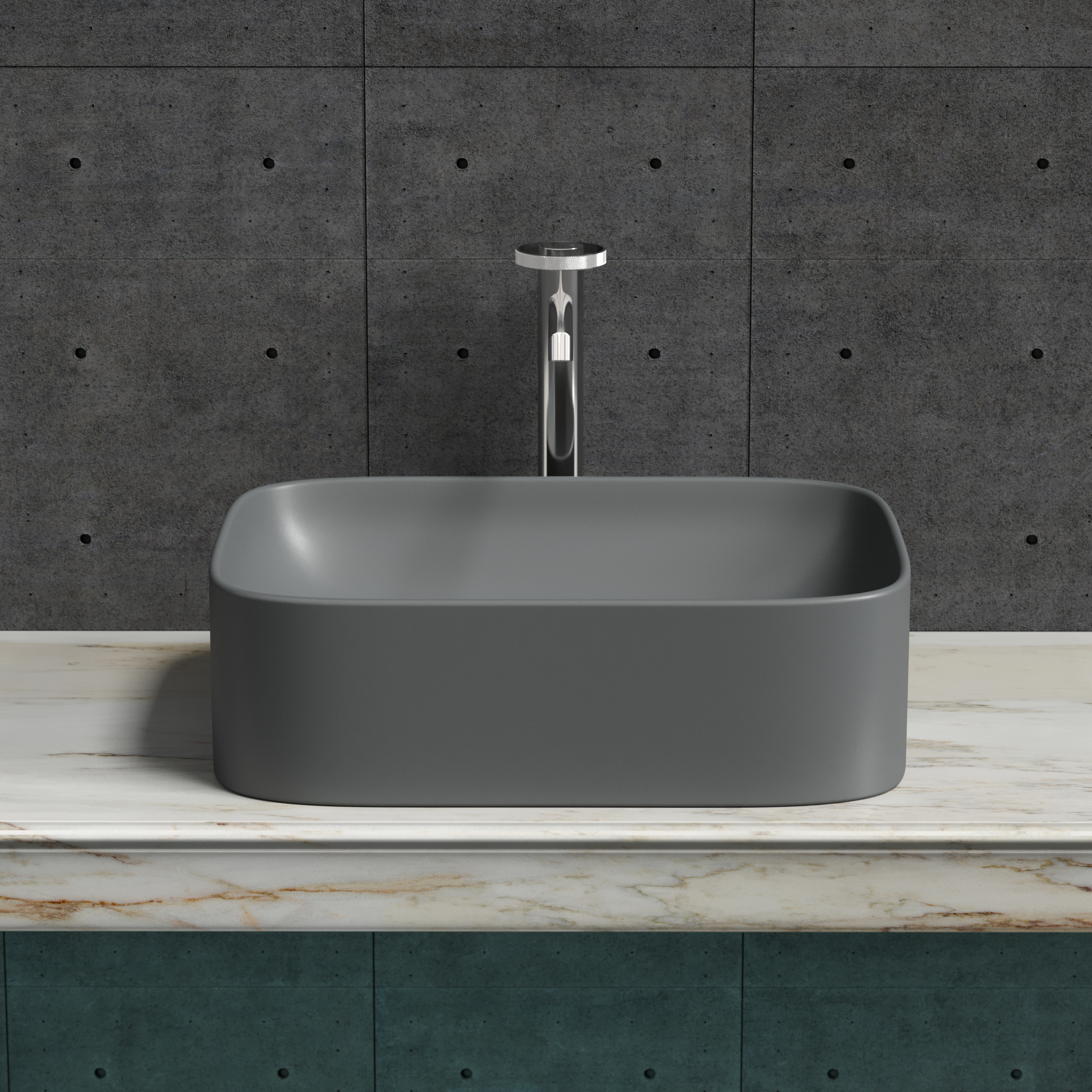 Раковина накладная Ceramica nova Element 505*380*150мм CN6052MDH антрацит матовая