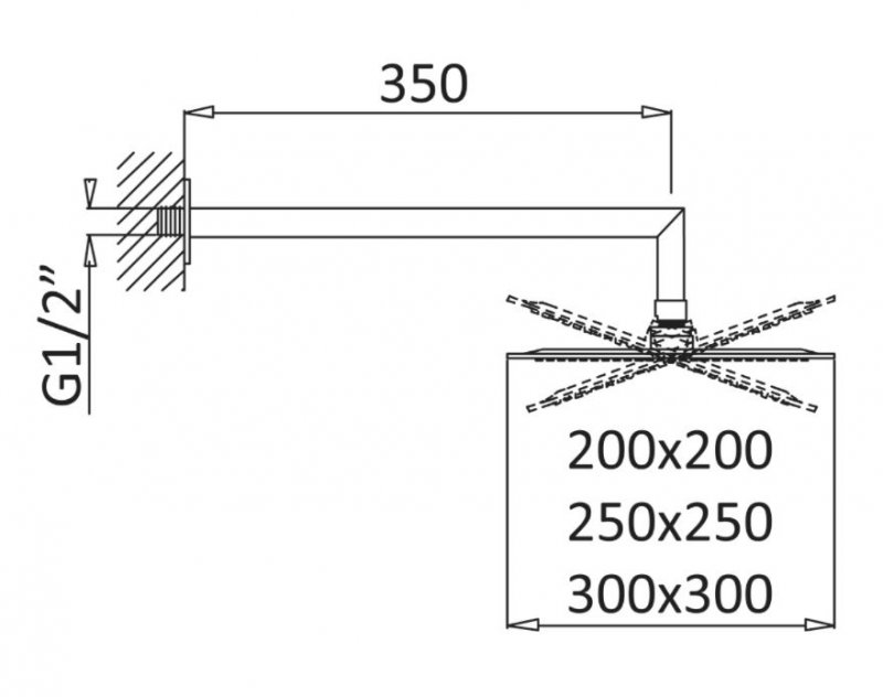 Верхний душ Cezares PORTA PORTA-TDDQ-30-BIO белый матовый