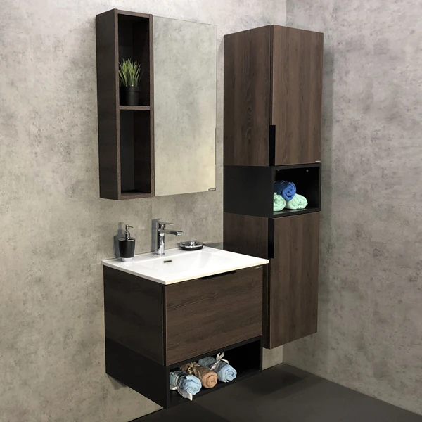 Тумба с раковиной Comforty Франкфурт 60 00004150530CF дуб шоколадно-коричневый