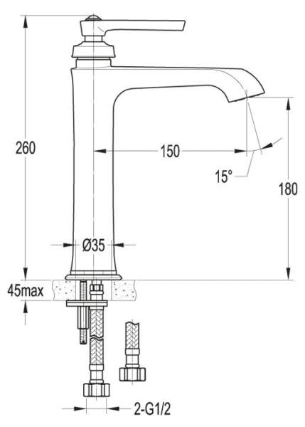 Смеситель для раковины Cezares Liberty LIBERTY-(F)-LS-01-W0 хром