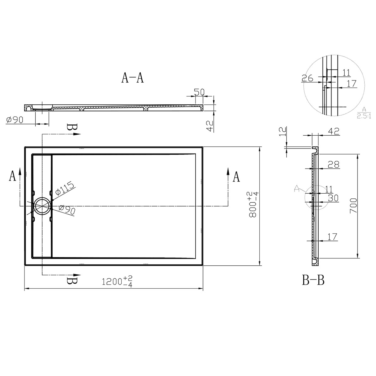 Душевой поддон Vincea 120х80см VST-2SR38012W белый