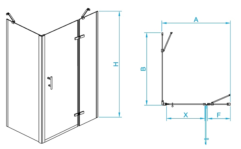 Душевой уголок RGW Passage PA-77B R 120x120см 41087722-084R профиль черный, стекло прозрачное