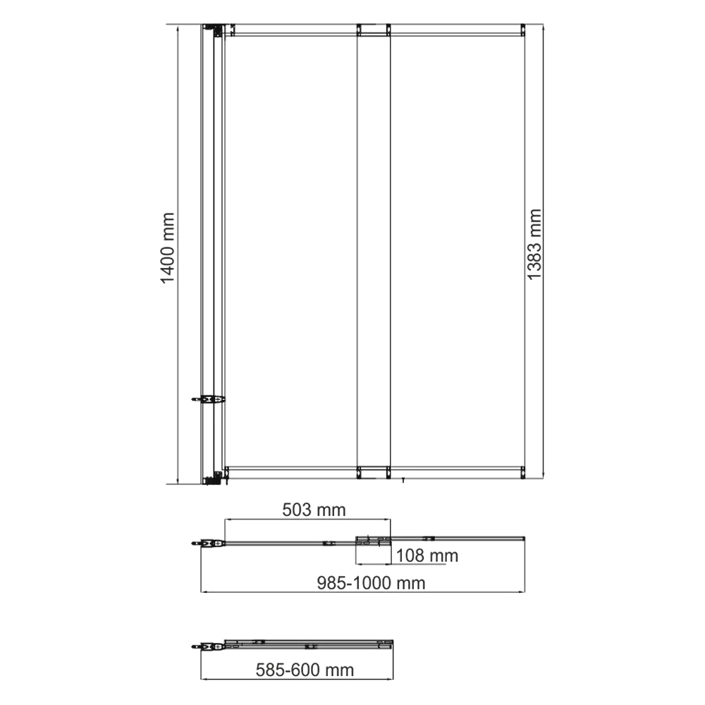 Шторка на ванну Wasserkraft Main 100x140см 41S02-100 профиль хром, стекло прозрачное