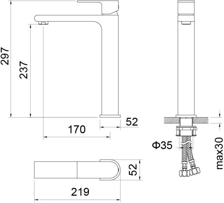 Смеситель для раковины Aquatek Лира AQ1404CR хром