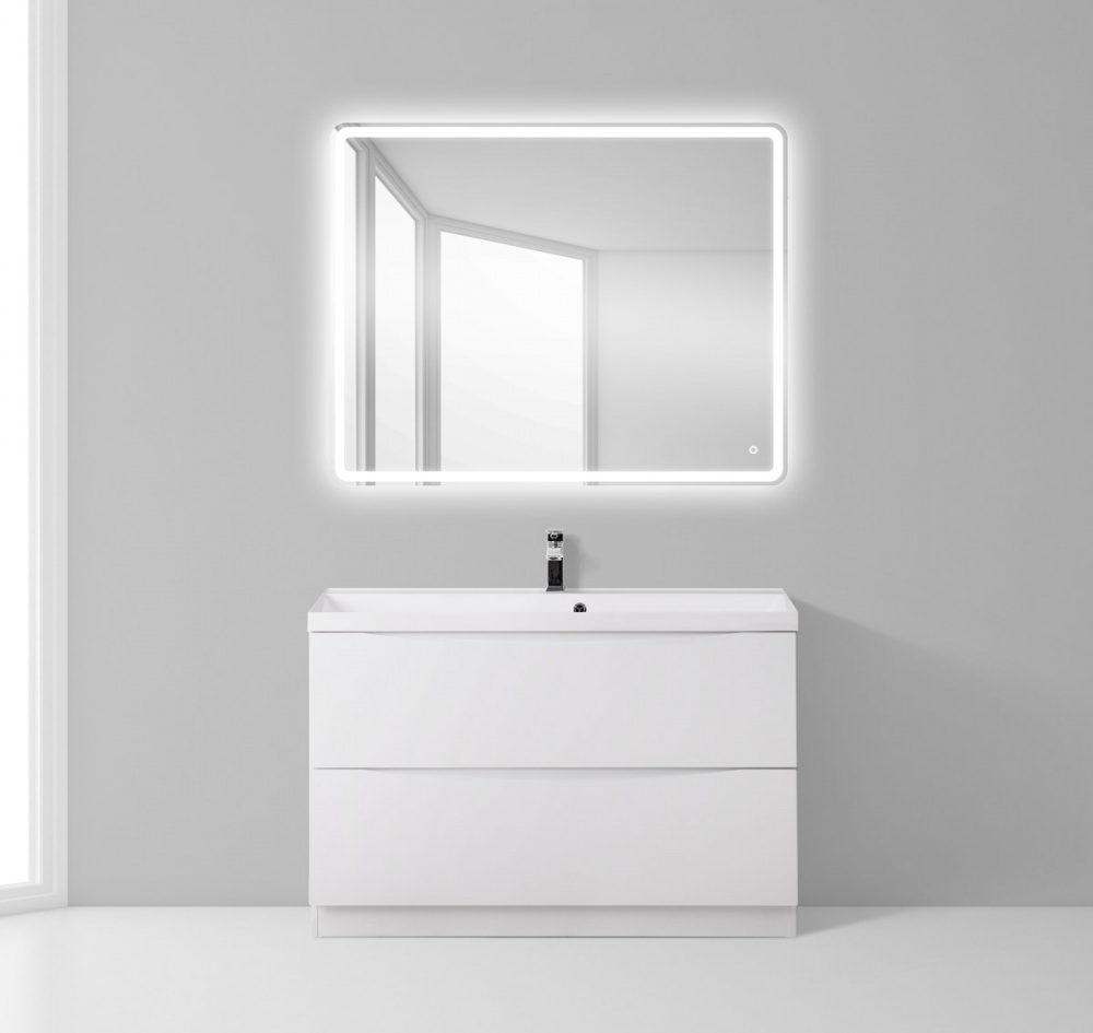 Тумба с раковиной BelBagno Marino 90 белая глянцевая