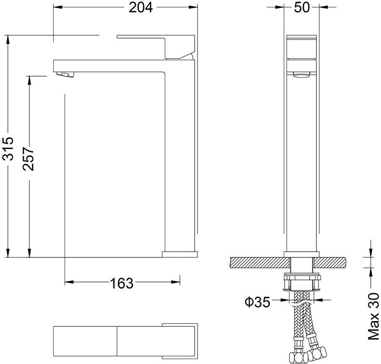 Смеситель для раковины Timo Selene 3061/03F черный матовый