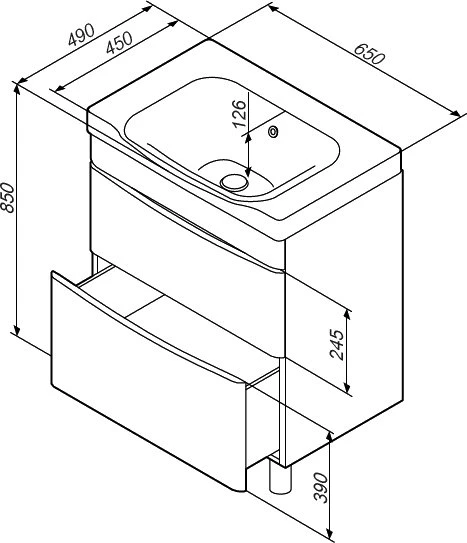 Тумба с раковиной AM.PM Like 65 напольная, белый глянец Тумба с раковиной AM.PM Like 65 напольная, белый глянец