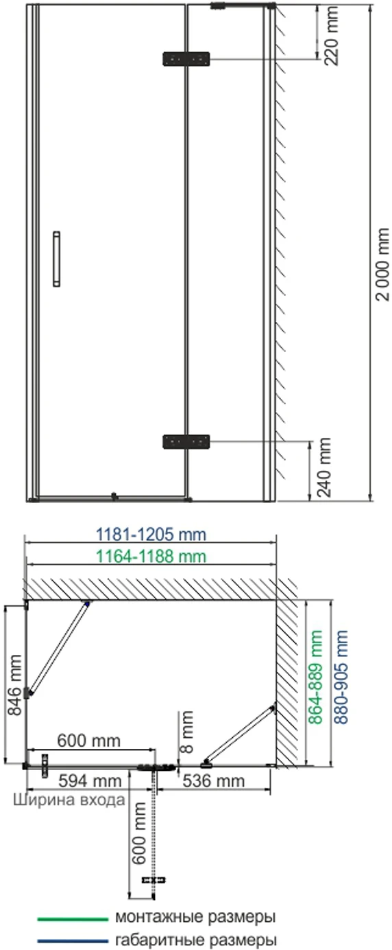 Душевой уголок Wasserkraft Aller 120x90см 10H07RWHITE профиль хром/белый, стекло прозрачное