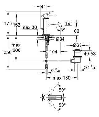 Смеситель для раковины Grohe Allure 32757000 хром