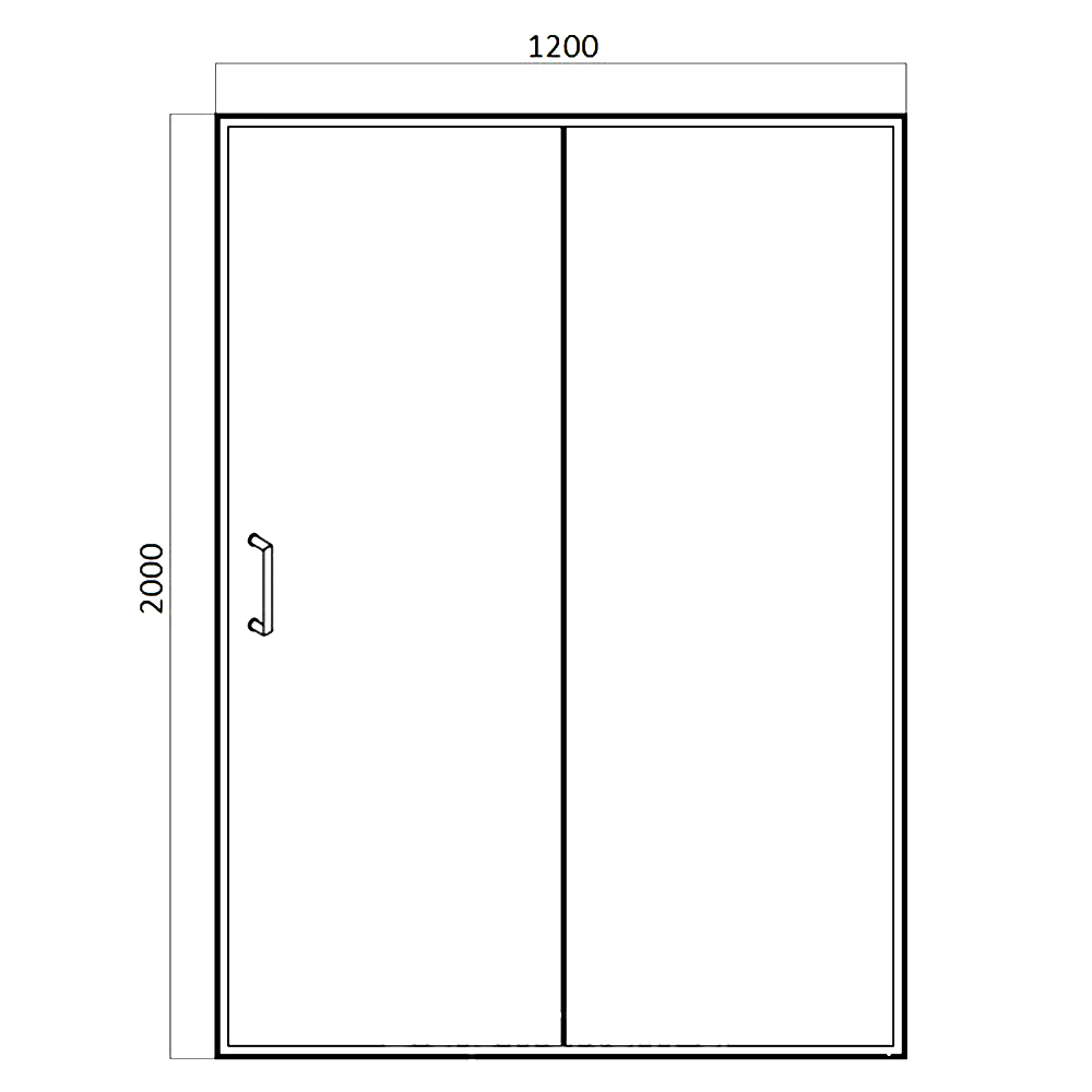 Душевая дверь в нишу Bravat Line 120x200см BD120.4101A профиль хром, стекло прозрачное