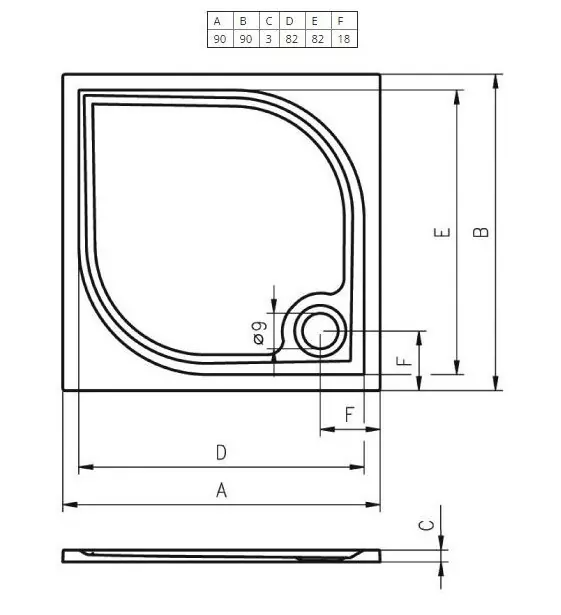 Душевой поддон Riho Kolping 90х90см D004005005 белый