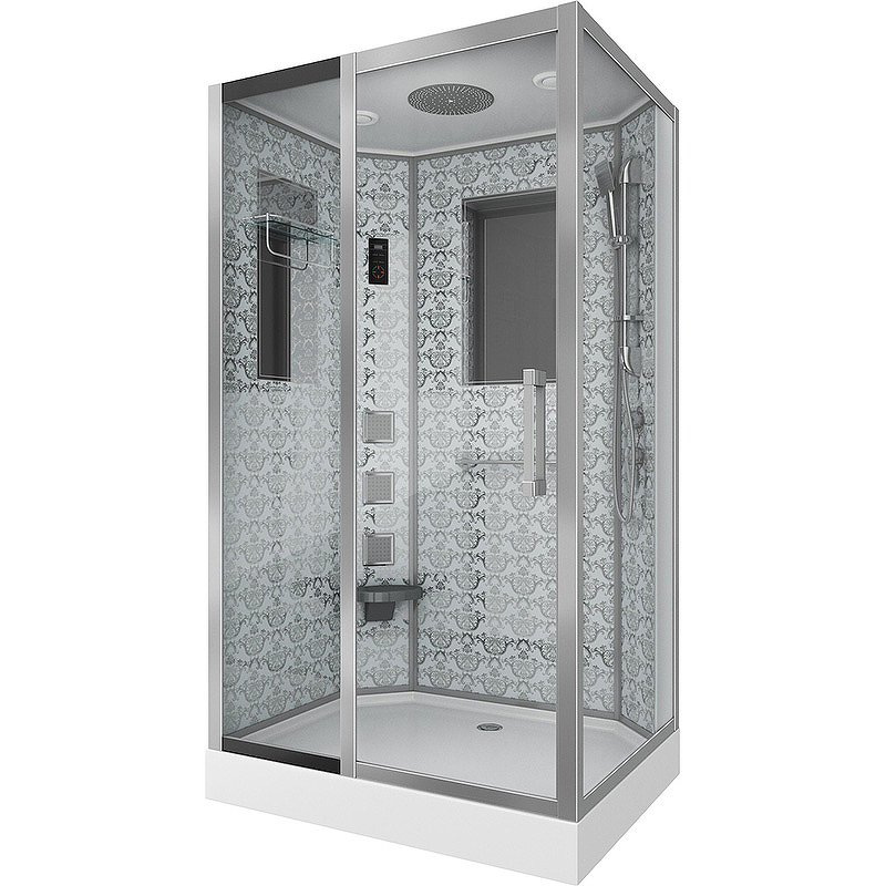 Душевая кабина Niagara Luxe 120х90см NGL-7711W L профиль серебро