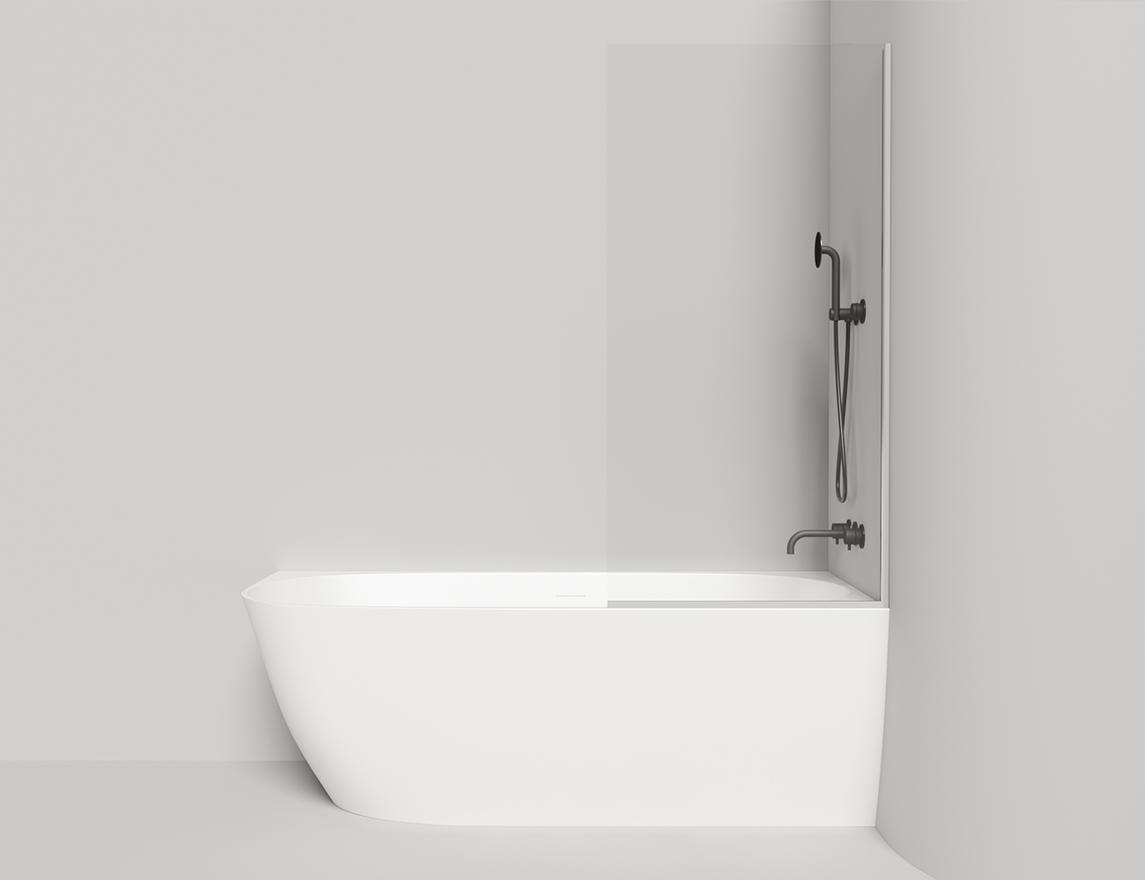 Шторка на ванну Salini Atrio 70x140см 22101S профиль серебро, стекло прозрачное