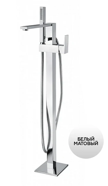 Напольный смеситель для ванны с душем Cezares UNIKA-VDP-BIO белый матовый