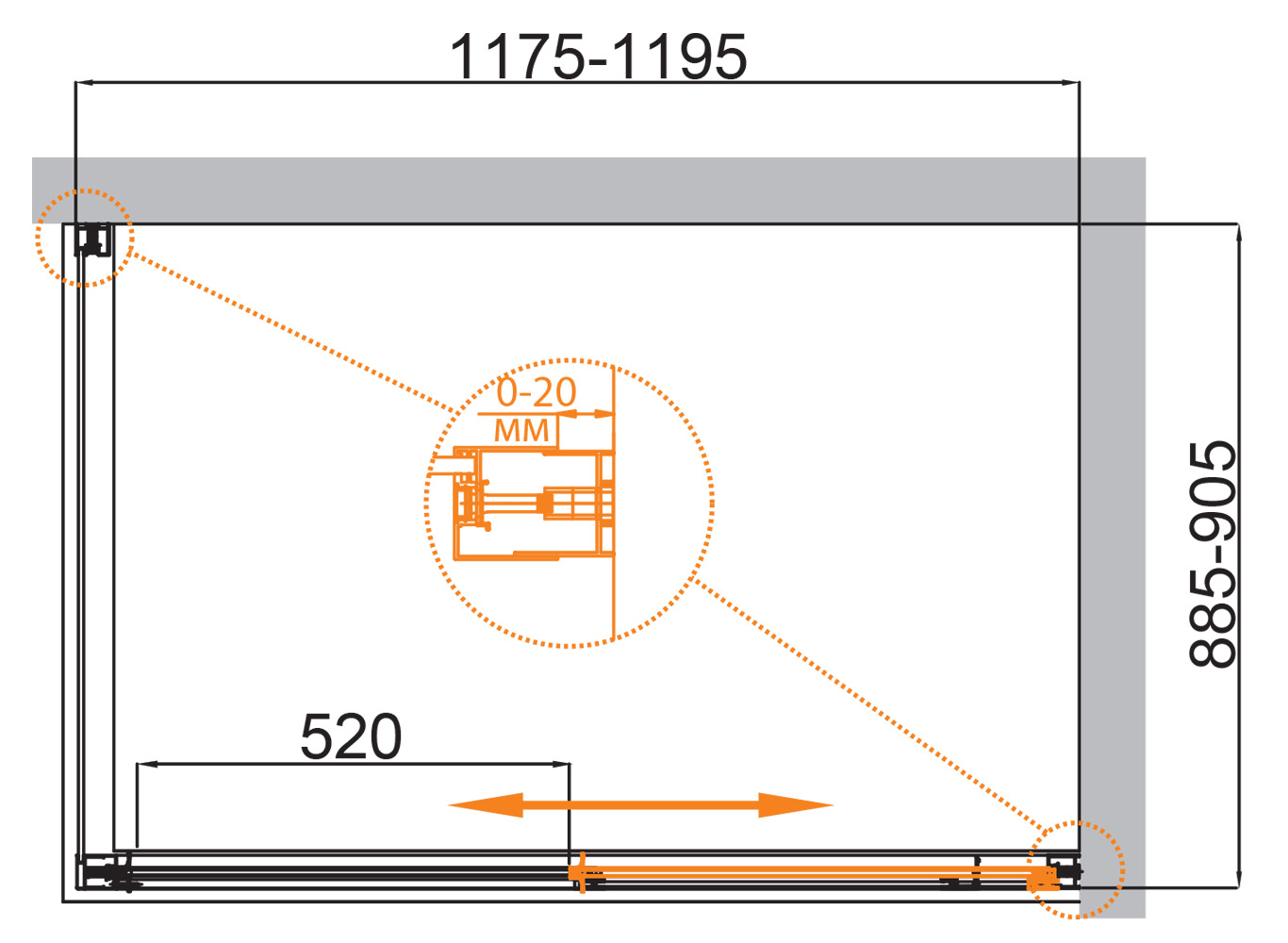 Душевой уголок Cezares Comfort 120x90см COMFORT-AH-1-120/90-C-Cr профиль хром, стекло прозрачное