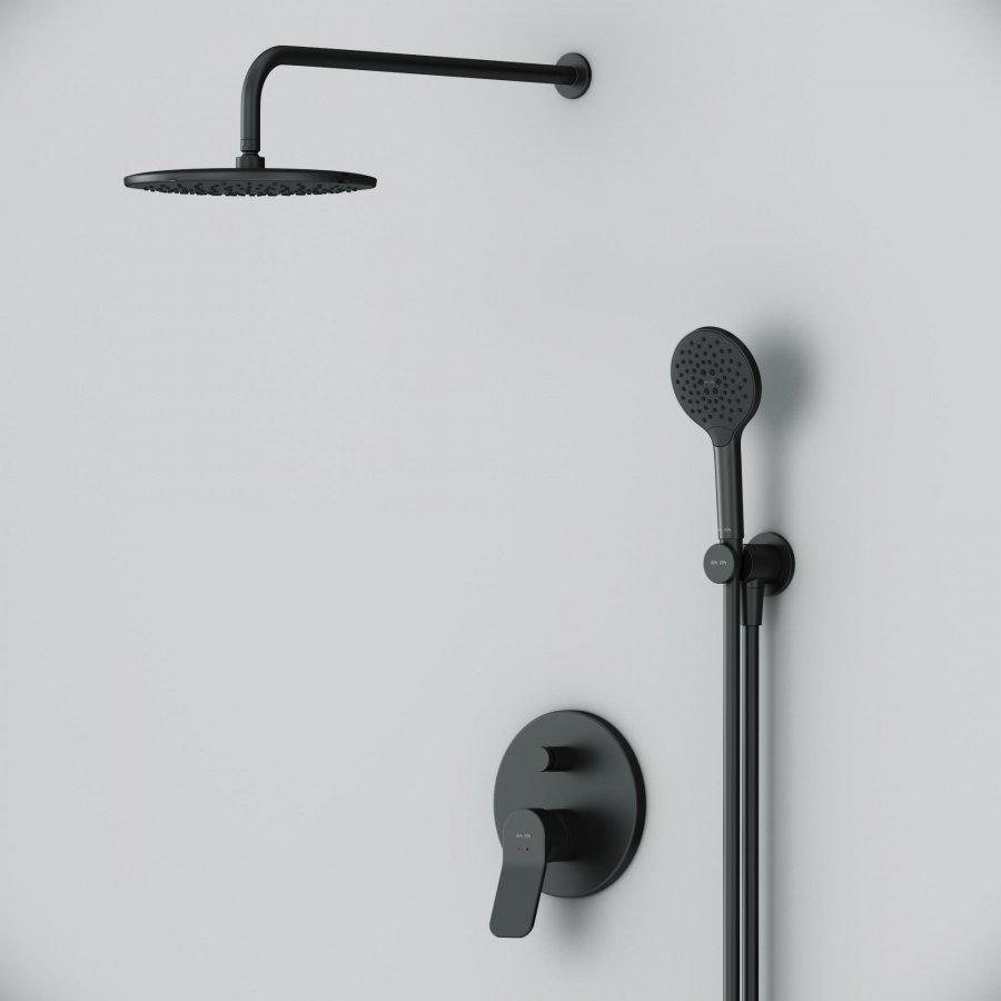 Душевой комплект AM.PM X-Joy FB85A1RH22 с внутренней частью, черный