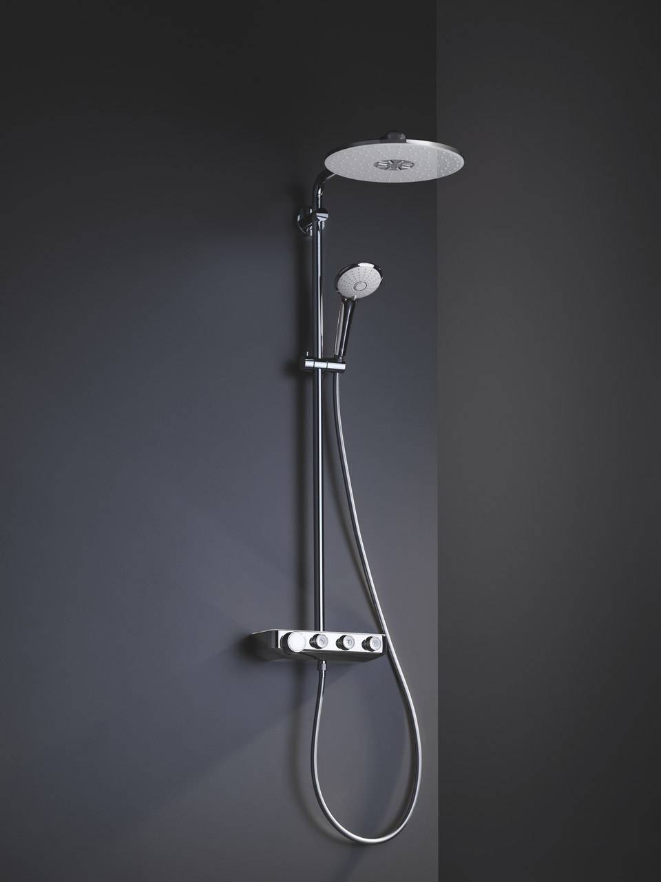 Душевая стойка Grohe Euphoria SmartControl 310 Duo с термостатом 26507LS0 белая луна
