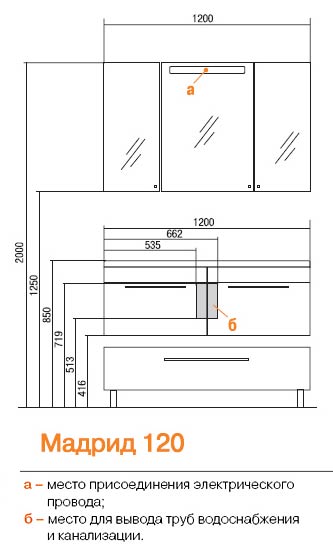 Зеркало-шкаф Aquaton Мадрид 120 с подсветкой