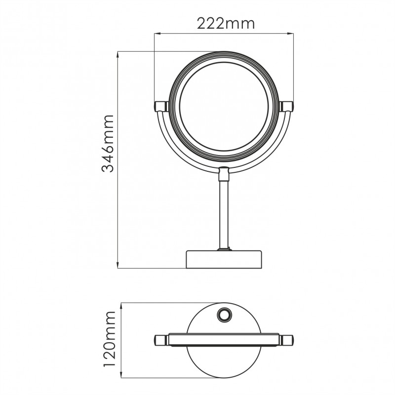 Косметическое зеркало Wasserkraft K-1005 с подсветкой, хром 