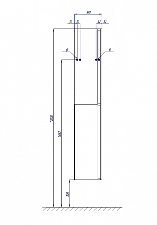 Шкаф-пенал Aquaton Рене 31см 1A222003NRC80 белый, грецкий орех