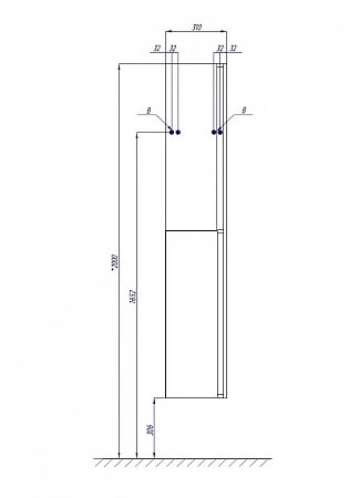 Шкаф-пенал Aquaton Рене 31см 1A222003NRC80 белый, грецкий орех