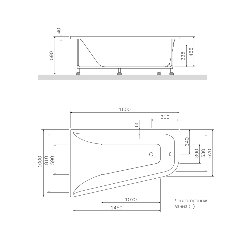 Акриловая ванна AM.PM Spirit 160x100 W72A-160L100W-A2 белая глянцевая