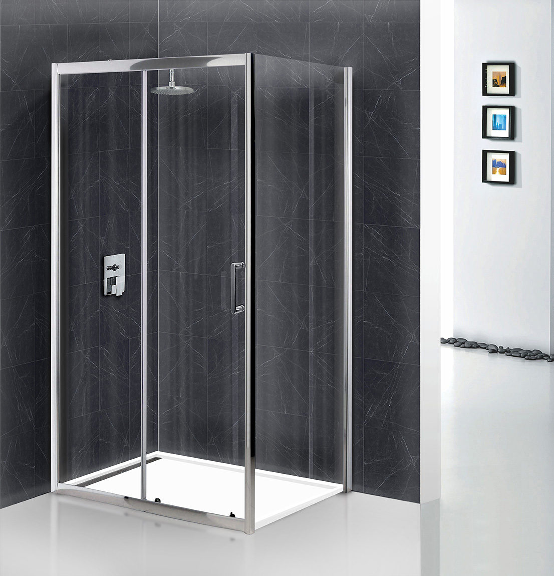 Душевой уголок BelBagno Uno 120x80см UNO-AH-1-120/80-C-Cr профиль хром, стекло прозрачное