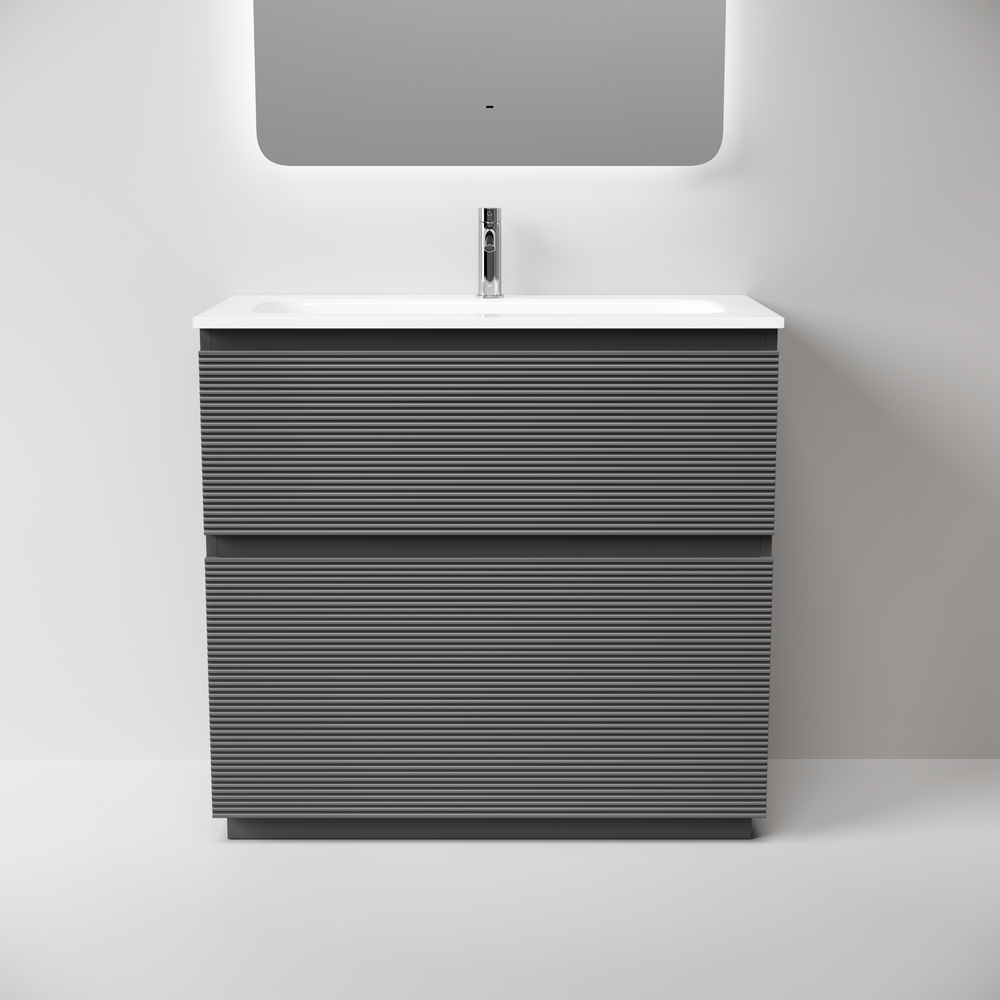 Тумба с раковиной Sancos Folk Floor 90 напольная, Grey soft