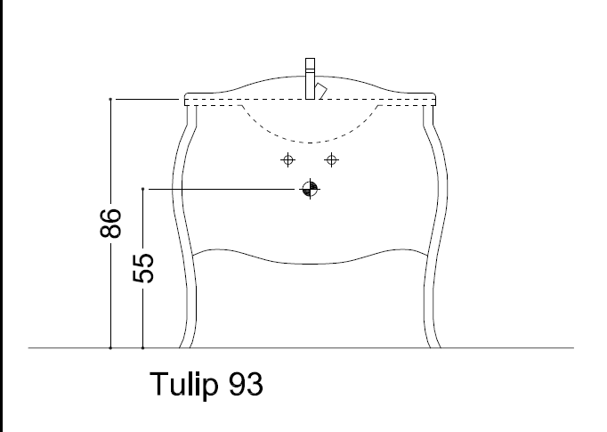 Столешница Cezares Tulip 90 TULIPTOP93MARQ черный мрамор