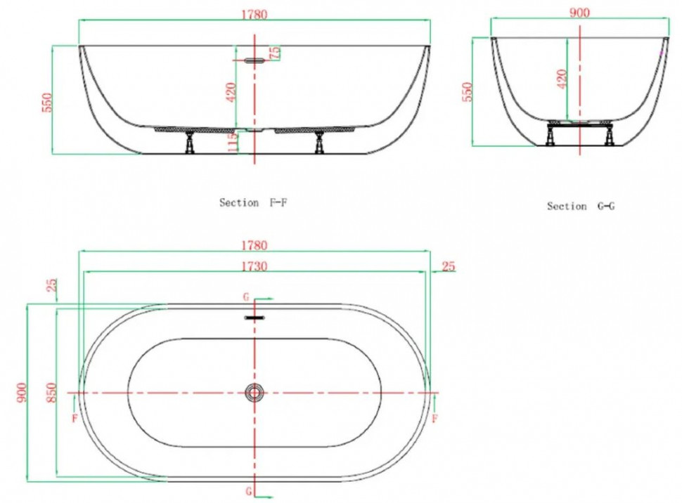 Акриловая ванна Vagnerplast Manchester 178x90 KRBV178MAN7X-64 белая глянцевая