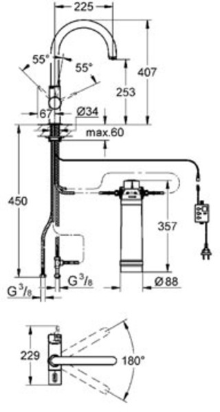Смеситель для кухни Grohe Blue Pure 33249DC1 хром