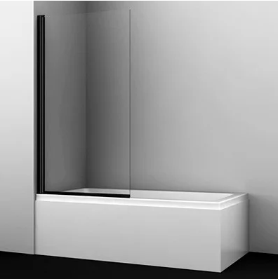 Шторка на ванну Wasserkraft Berkel 80x140см 48P01-80B профиль черный, стекло прозрачное