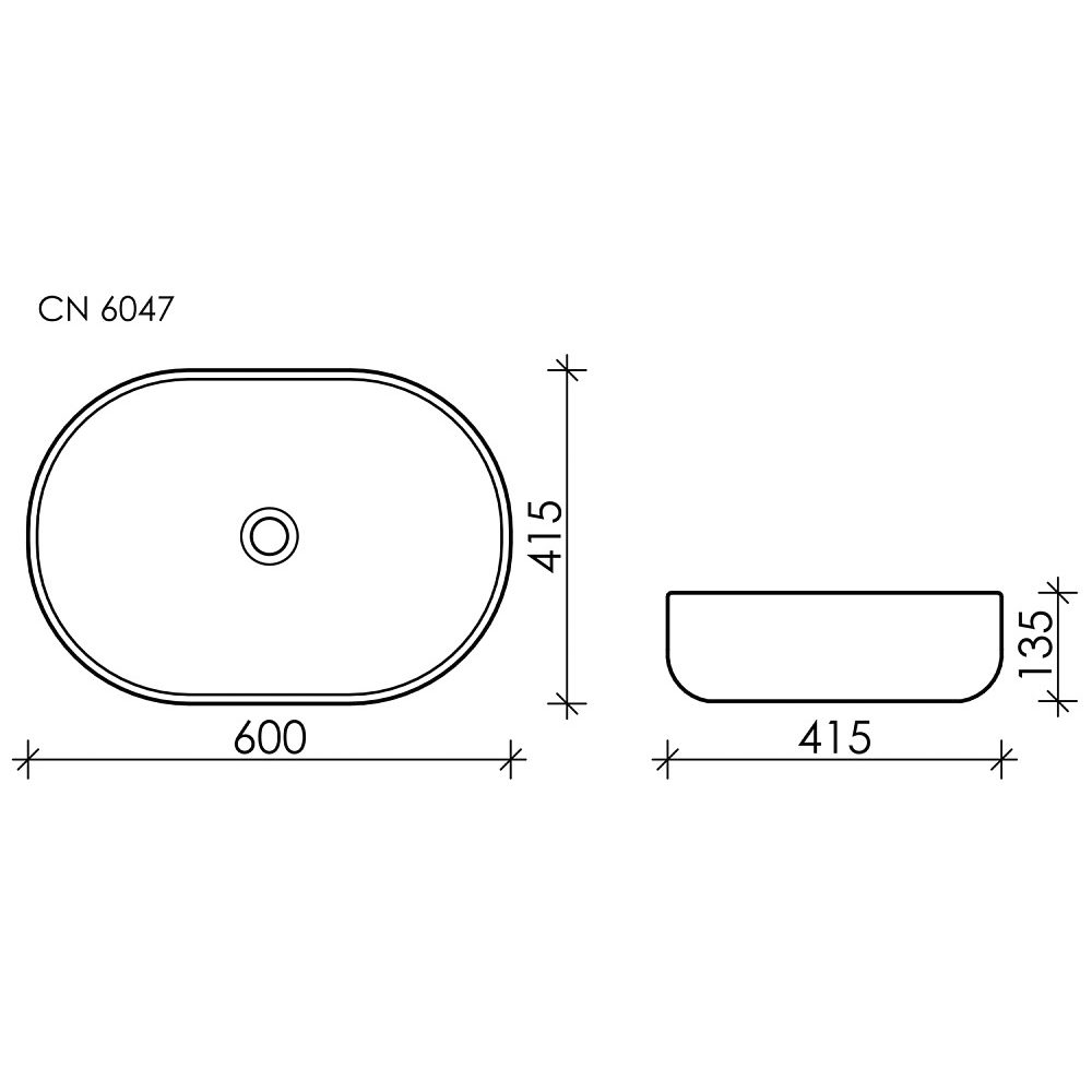 Раковина накладная Ceramica Nova Element CN6047MB черная матовая