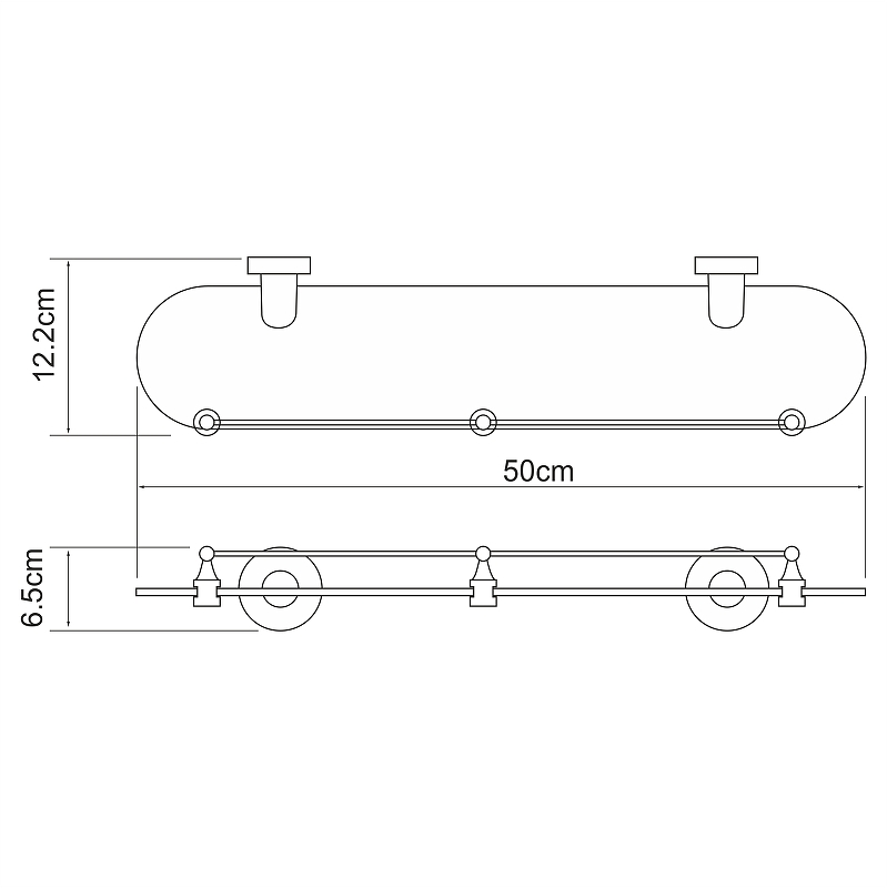 Полка Wasserkraft Isen K-4044 с ограничителем, хром