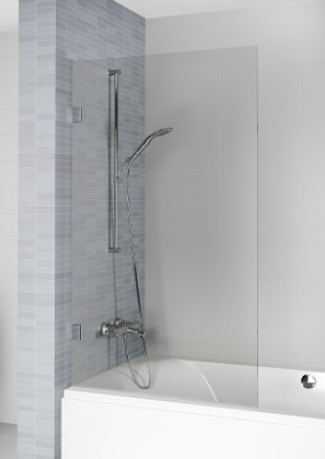 Шторка на ванну Riho VZ Scandic NXT X409 80x150см G001161121 профиль черный, стекло прозрачное
