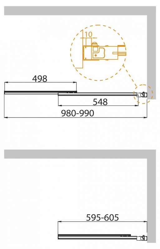 Шторка на ванну Cezares Slider 100x150см SLIDER-VF-11-100/150-P-Cr профиль хром, стекло рифленое