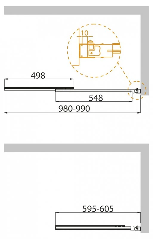 Шторка на ванну Cezares Slider 100x150см SLIDER-VF-11-100/150-P-Cr профиль хром, стекло рифленое