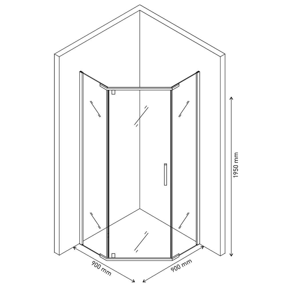 Душевой уголок Berges Oxygen 90x90см 061021 профиль хром, стекло прозрачное