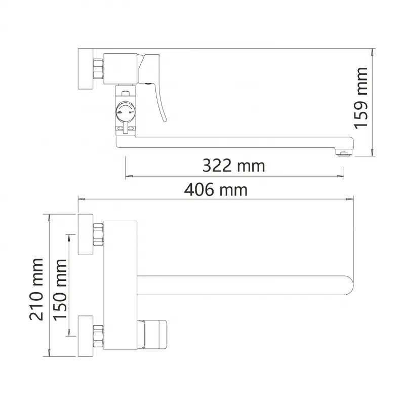 Смеситель для ванны с душем Wasserkraft Aller 1062L хром